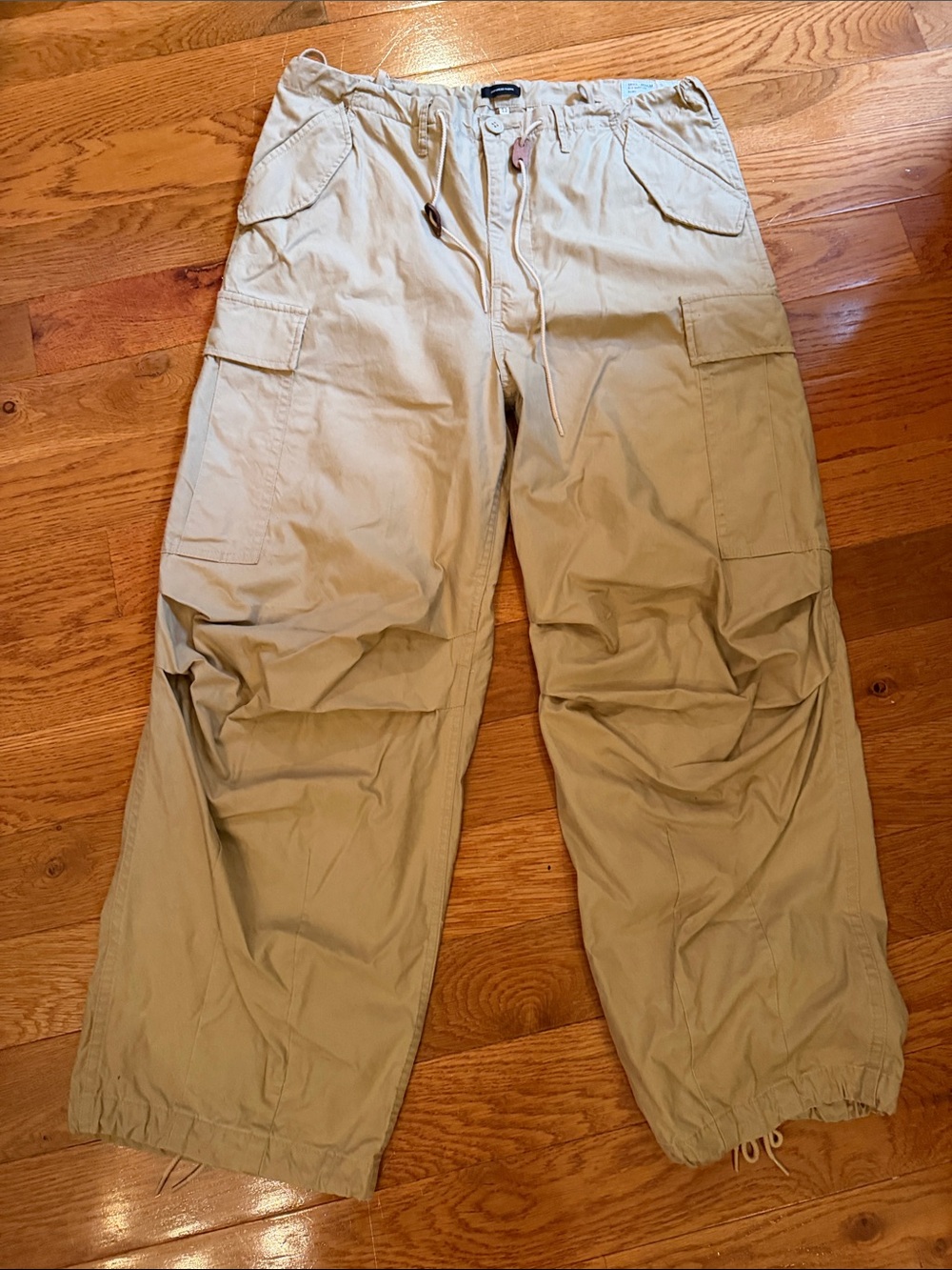 R13 Beige Cargo Drawstring Pants